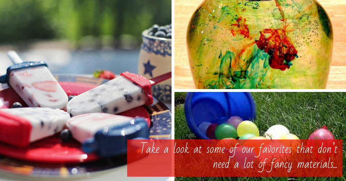 Montessori-inspired Fourth of July shelf works