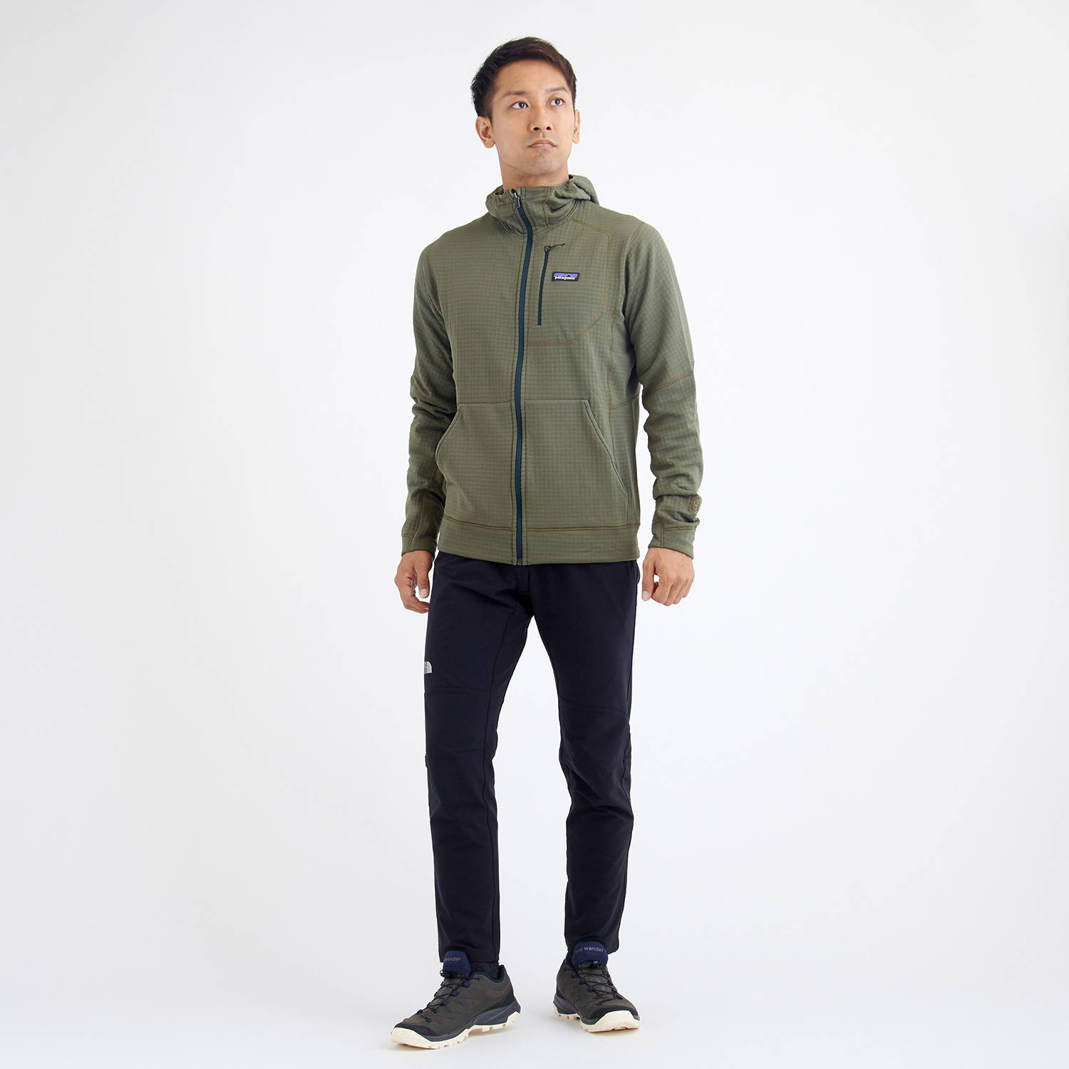 patagonia（パタゴニア）/R1フルジップフーディ/カーキ/MENS