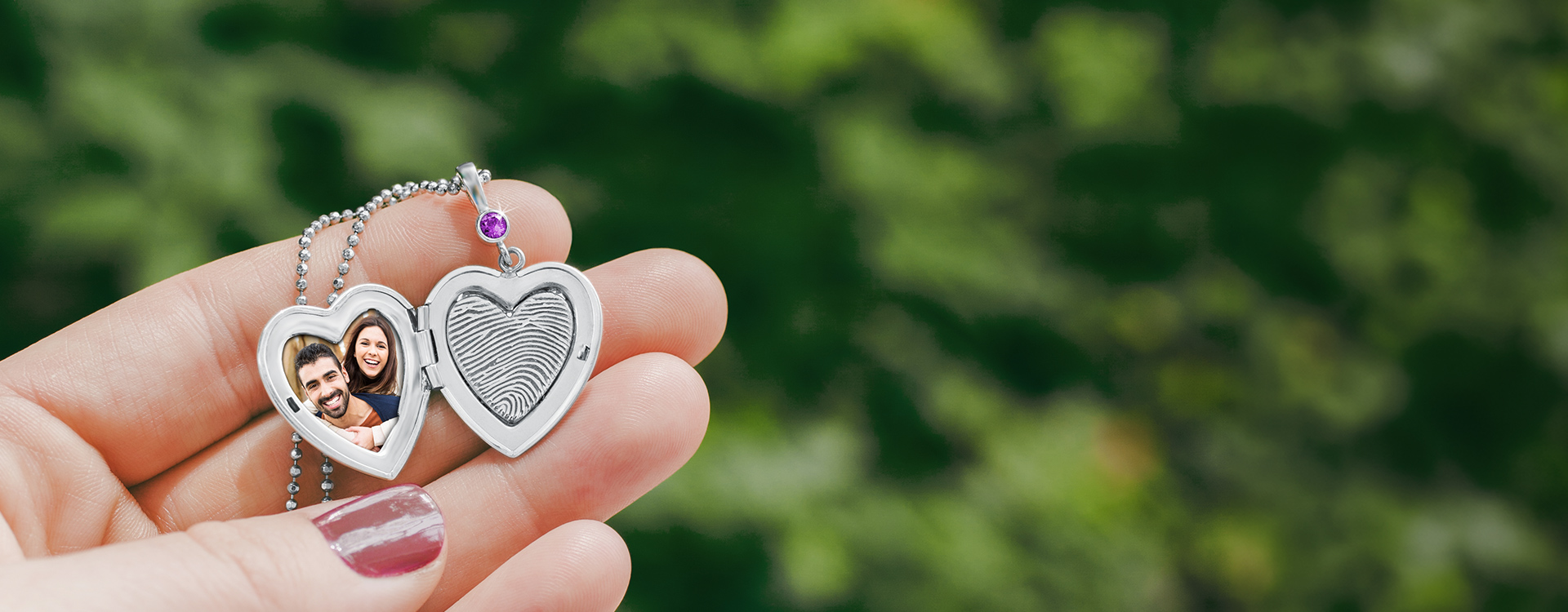 sterling silver fingerprint heart locket