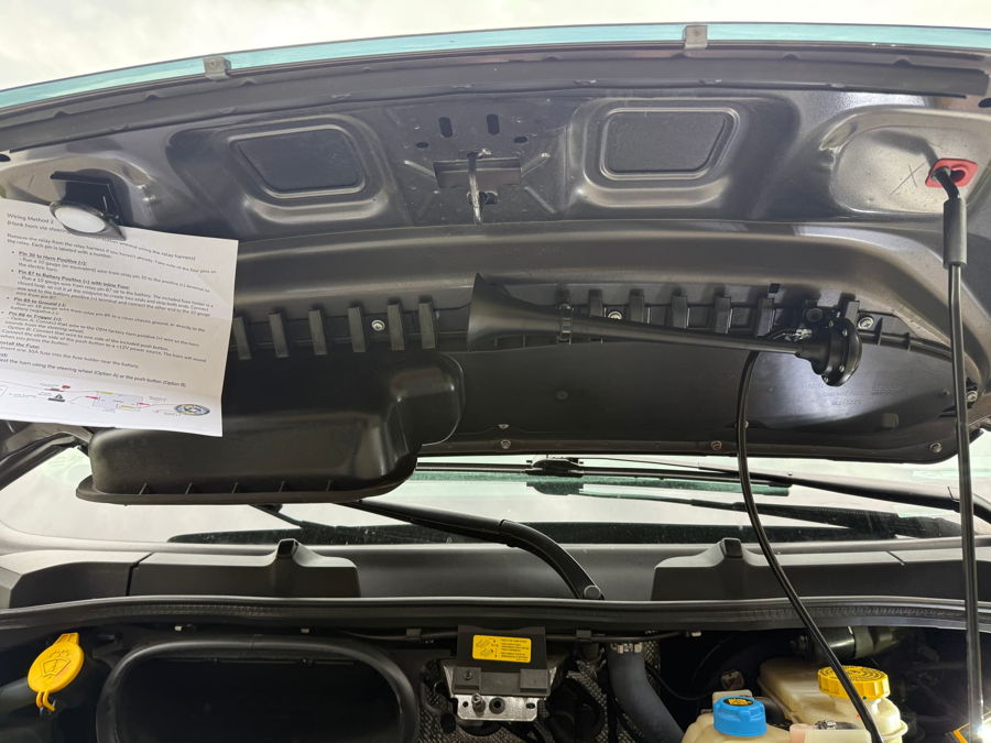 Close-up Sniper Electric Horn mounting or wiring on John's 2025 RAM ProMaster 2500 cargo van HornBlasters gallery photo 3