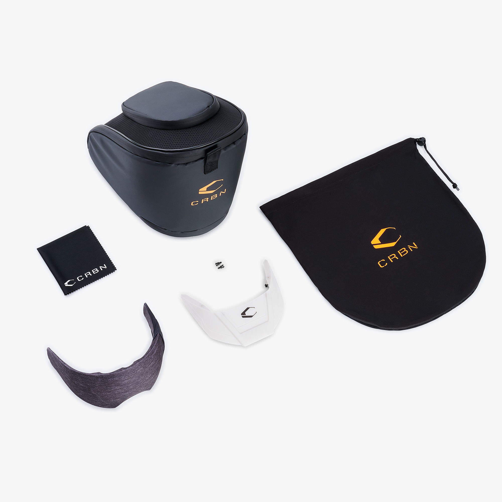 Zero goggle accessories including a case, visor, extra lens, and a google slip bag.