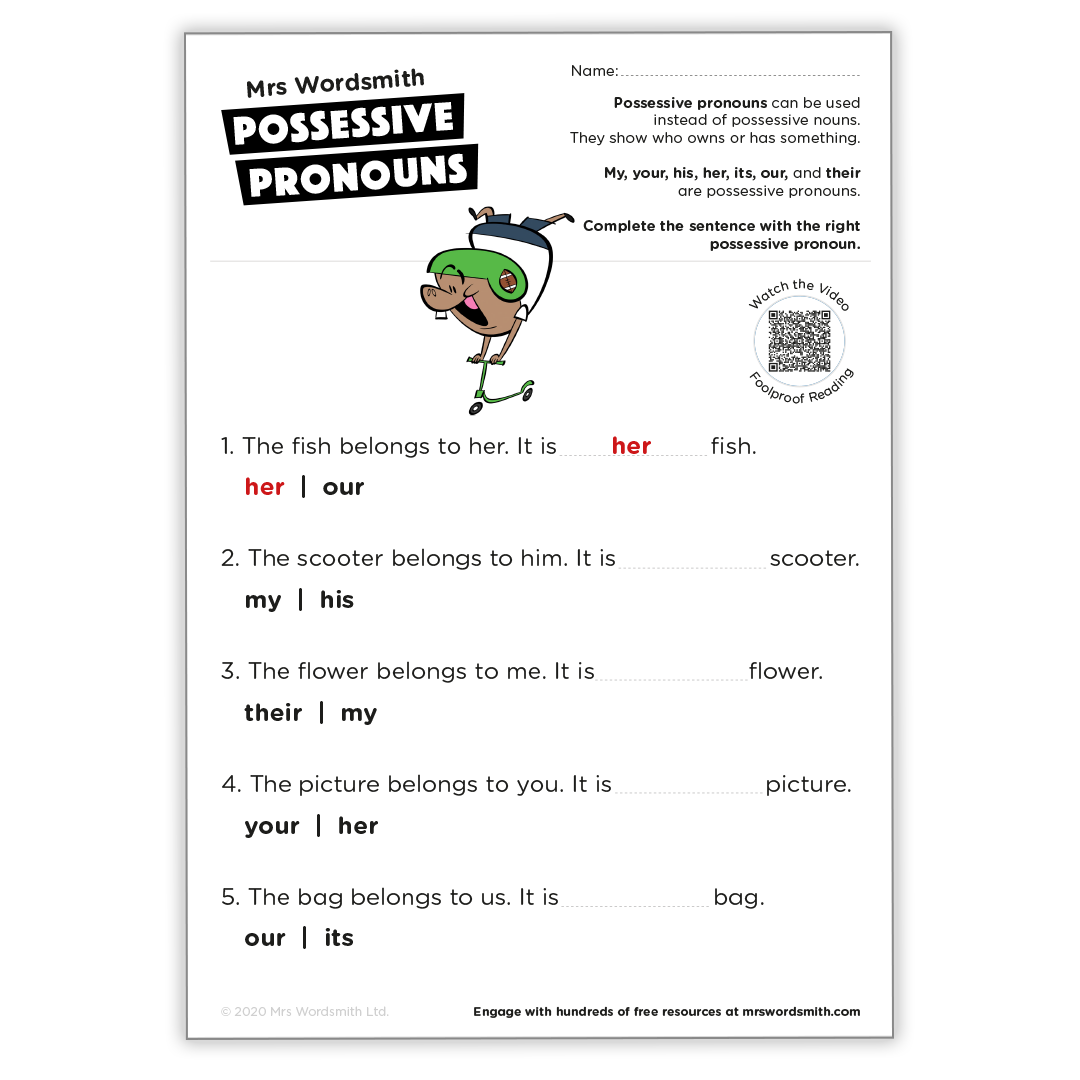 Possessive pronouns