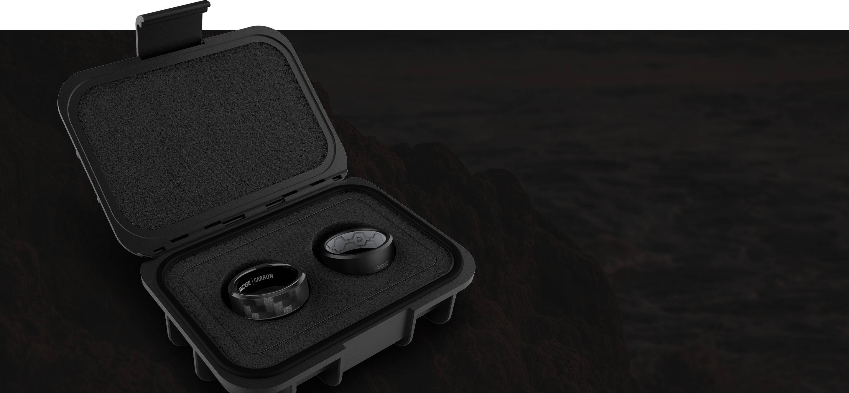 Ridge 8MM Beveled Ring inside custom case