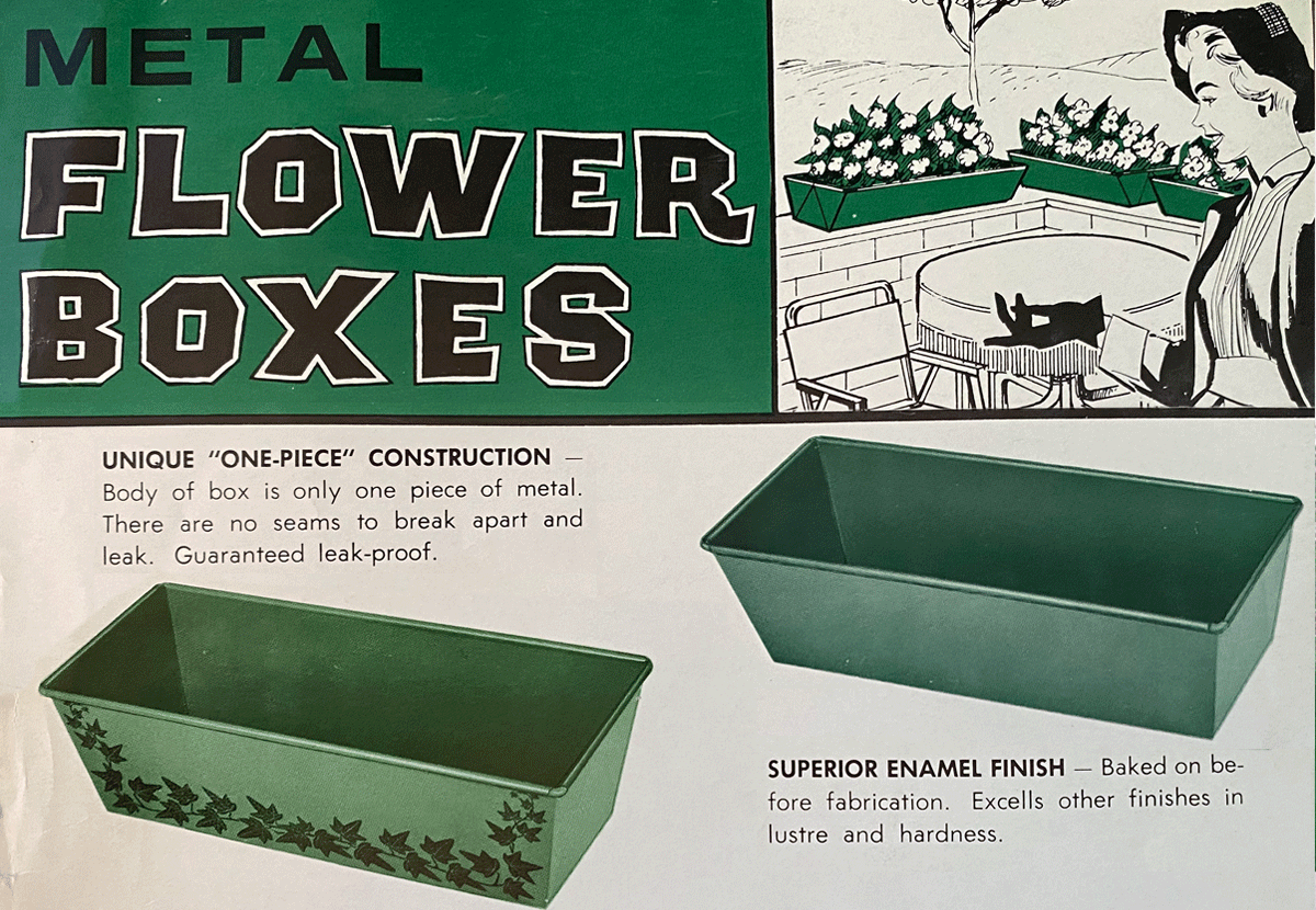 Novelty's original metal flower boxes