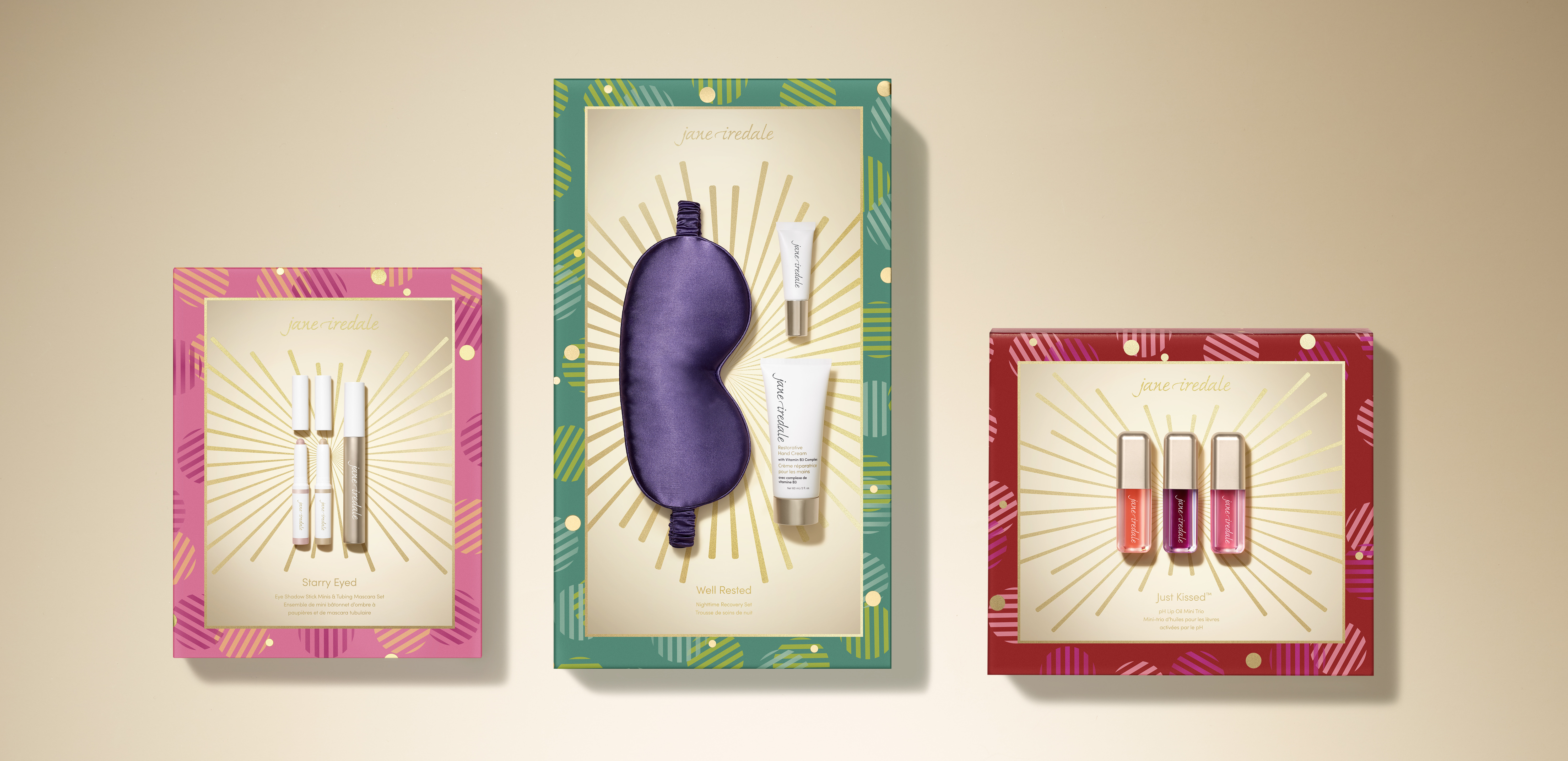 Three framed illustrations of a sleep mask, tubes, and syringes.