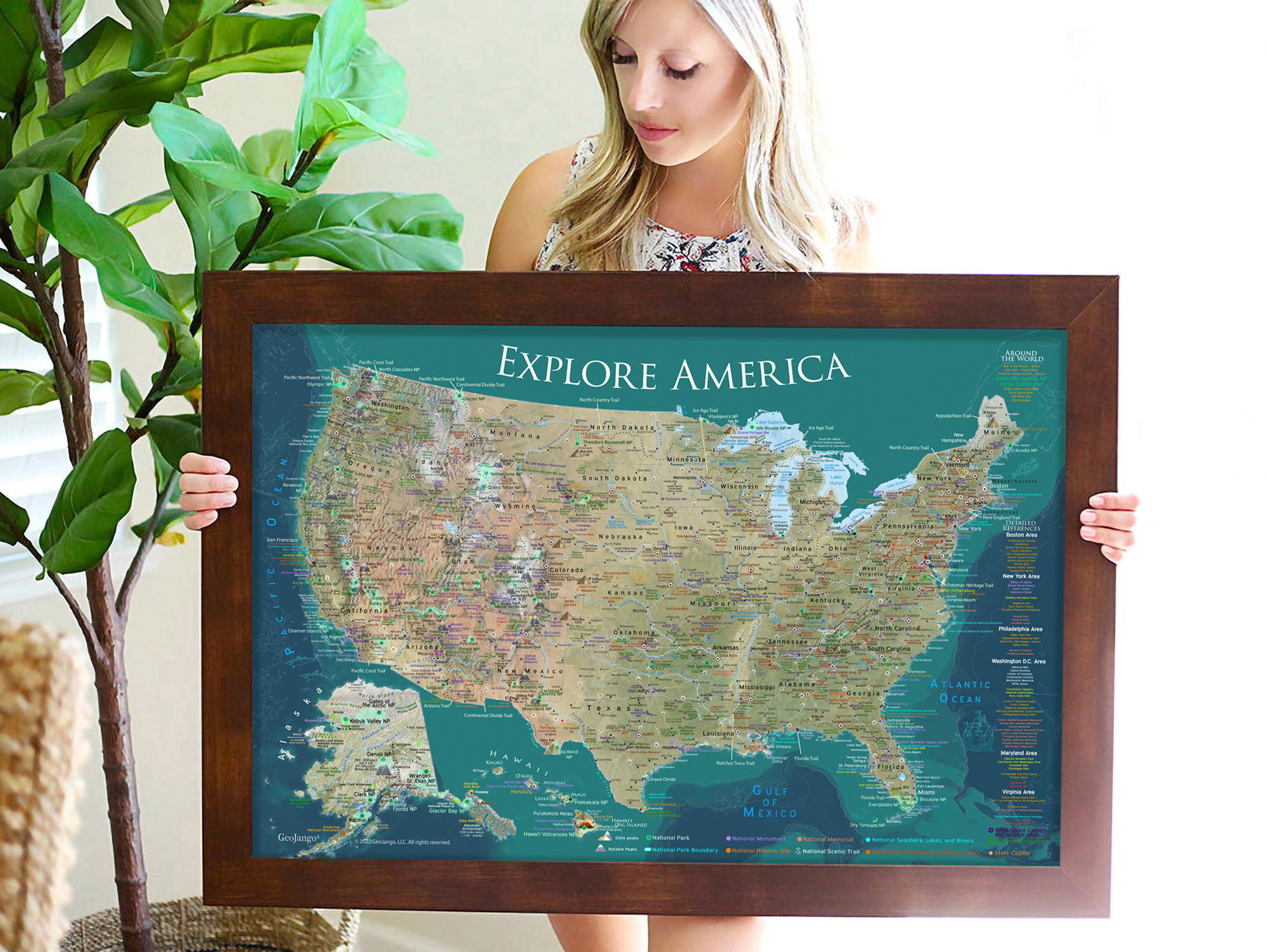 framed state map