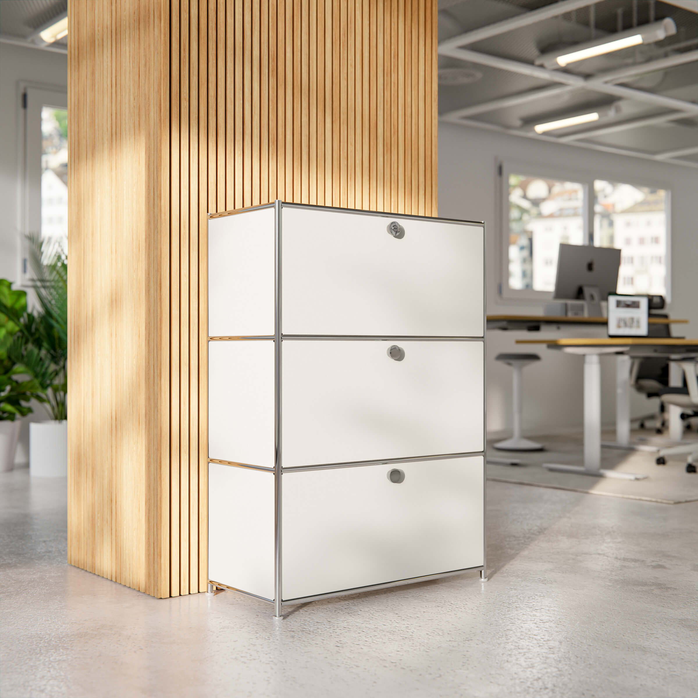 Cubox Büroregal, 3 Ebenen, 3 Klappen