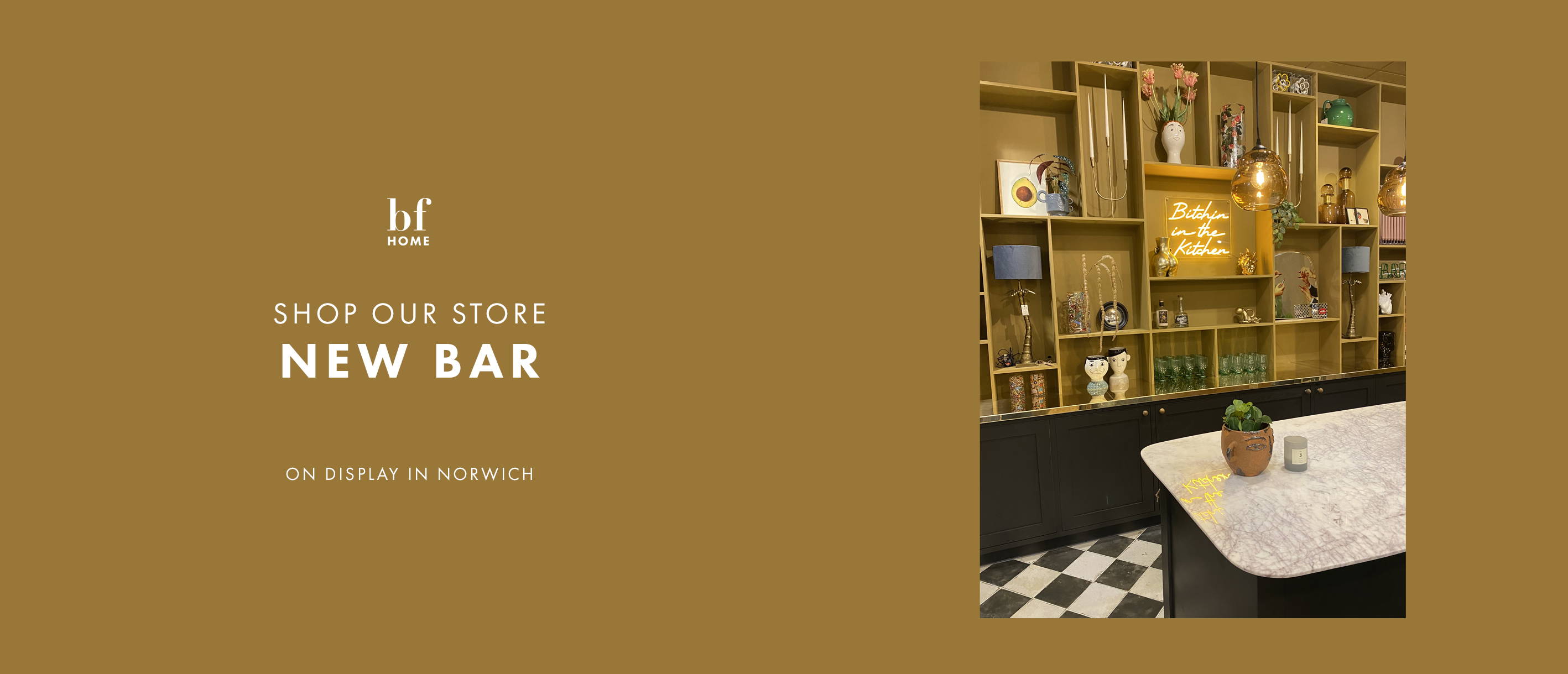 Brand New Bar At BF Home In Norwich - Have A Drink Whilst You Shop Our Store