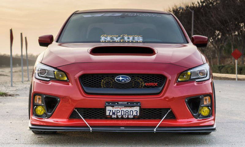 Subaru WRX with Yellow Lamin-x fog light film covers