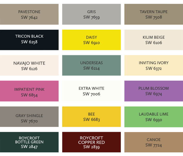 Shed color options