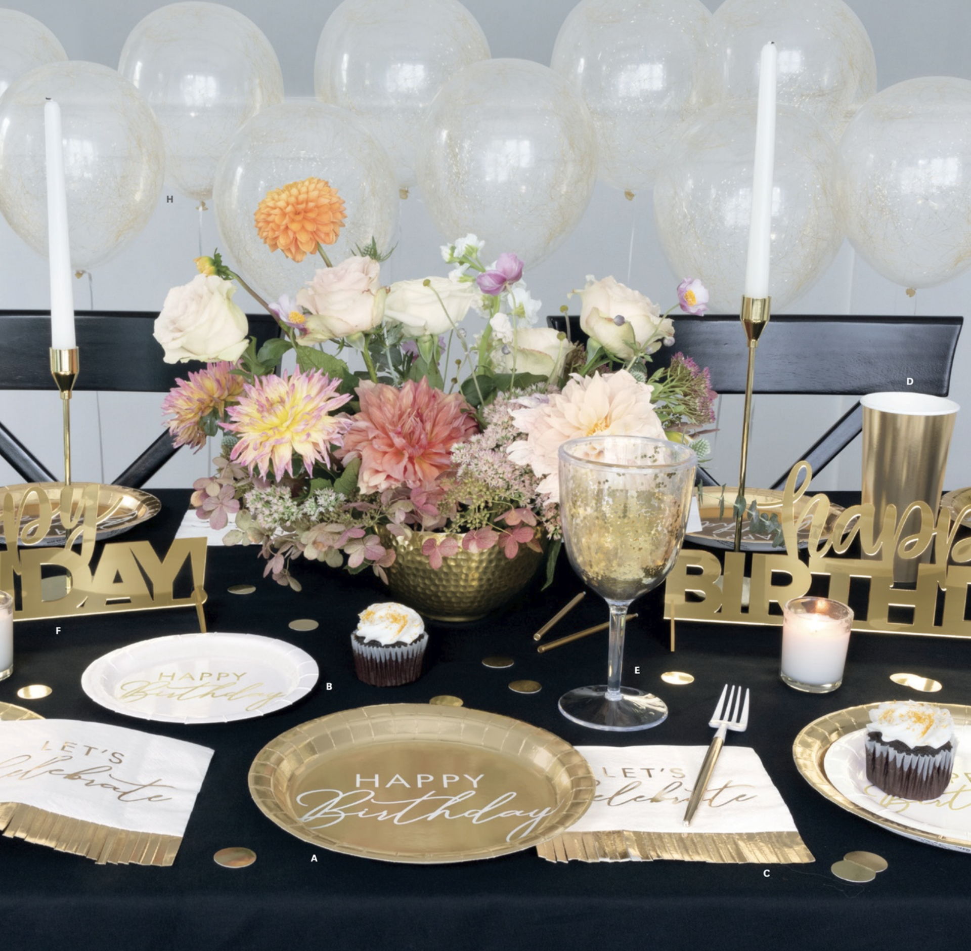 Happy birthday party table setting