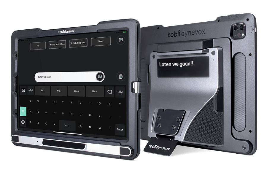 Tobii Dynavox TD voorzien van de TD Talk app. 
