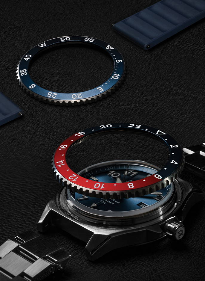 switching Bezels of Land & Sea GMT Watch 