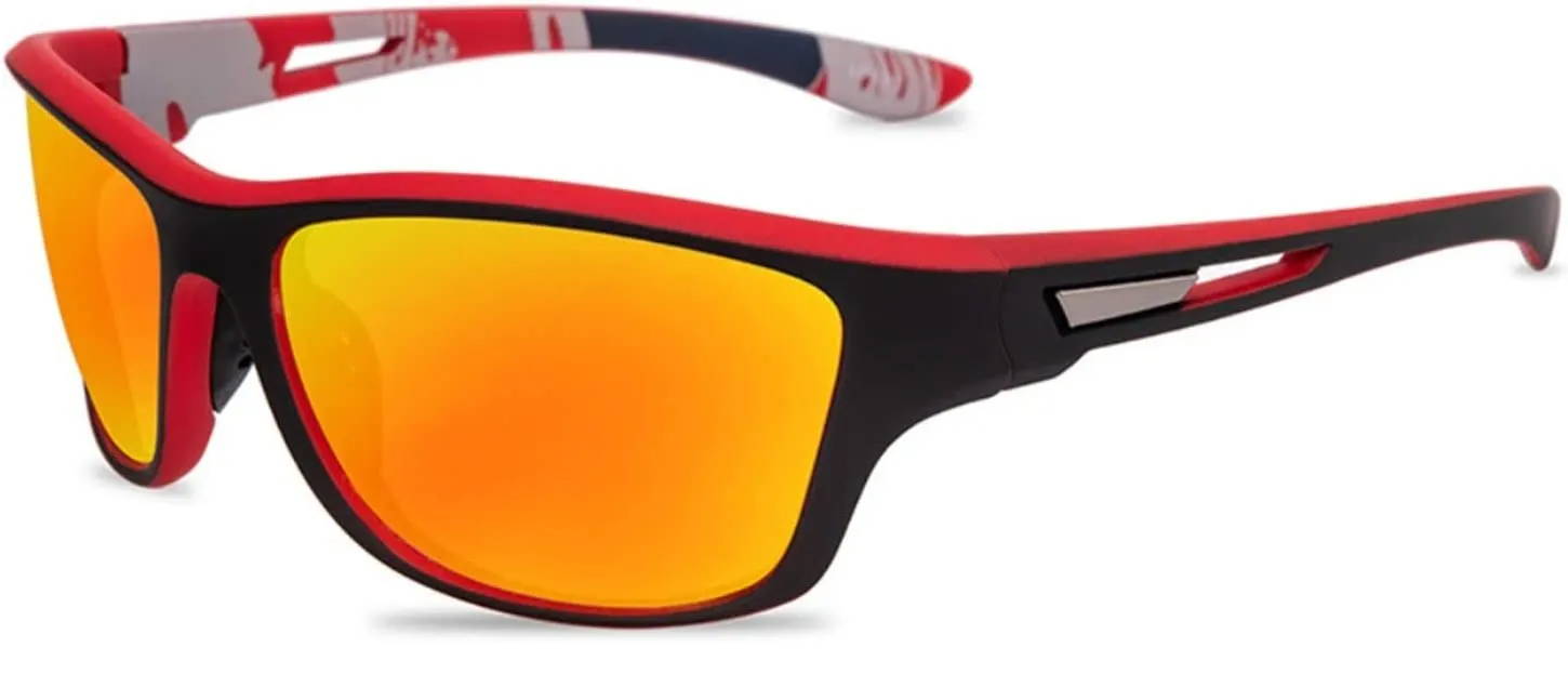Nylon sports sunglasses with orange lenses
