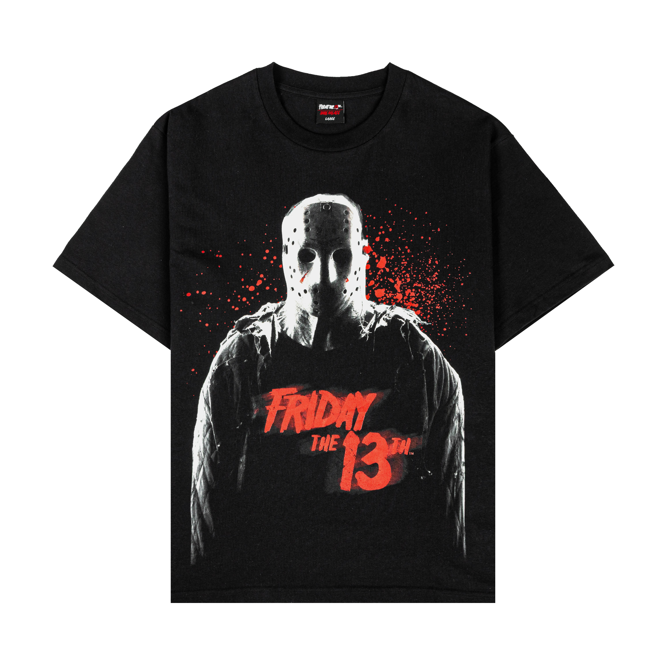 Black t-shirt featuring Jason Voorhees and 