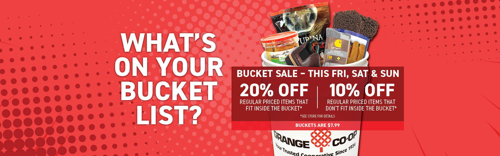 What's On Your Bucket List? Save this Friday, Saturday, and Sunday.