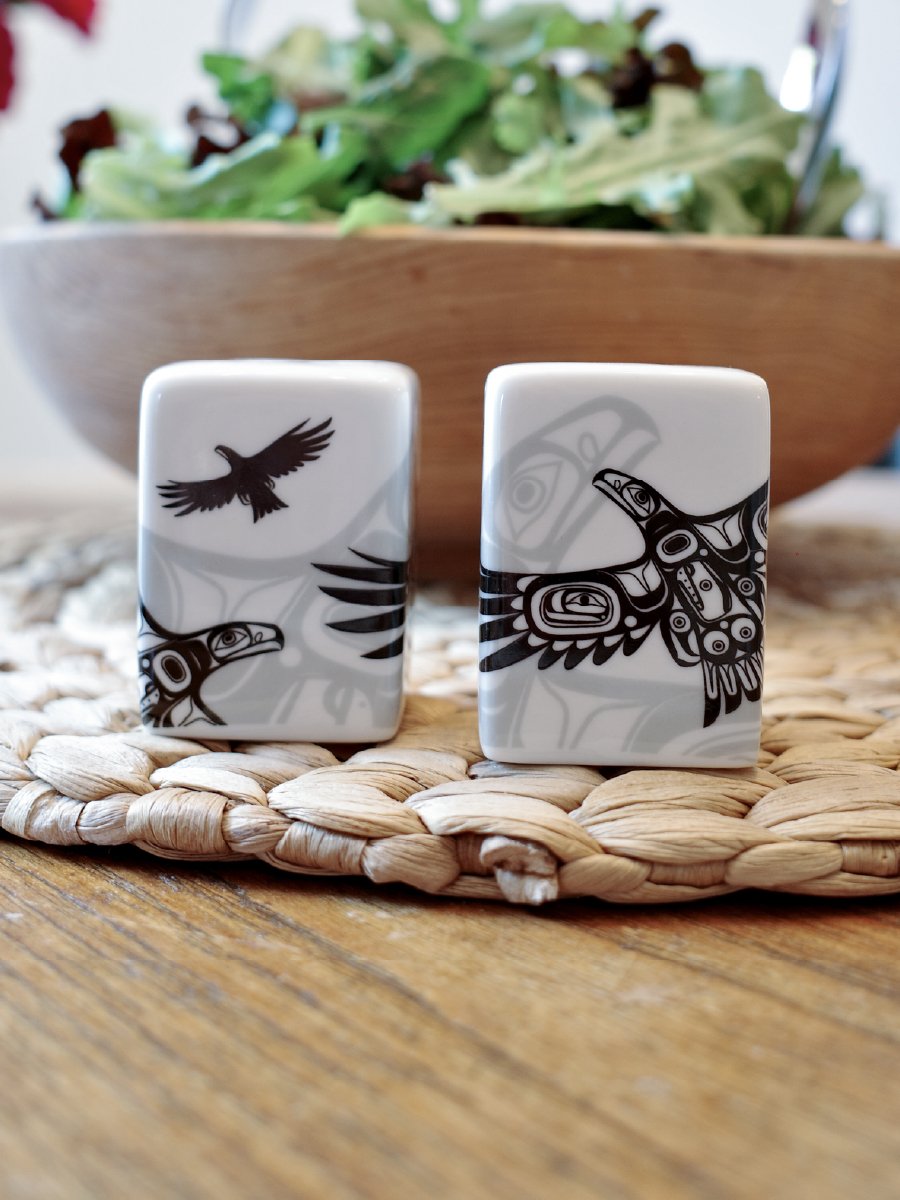 Soaring Eagle Salt and Pepper Shaker Set by Corey Bulpitt, Haida