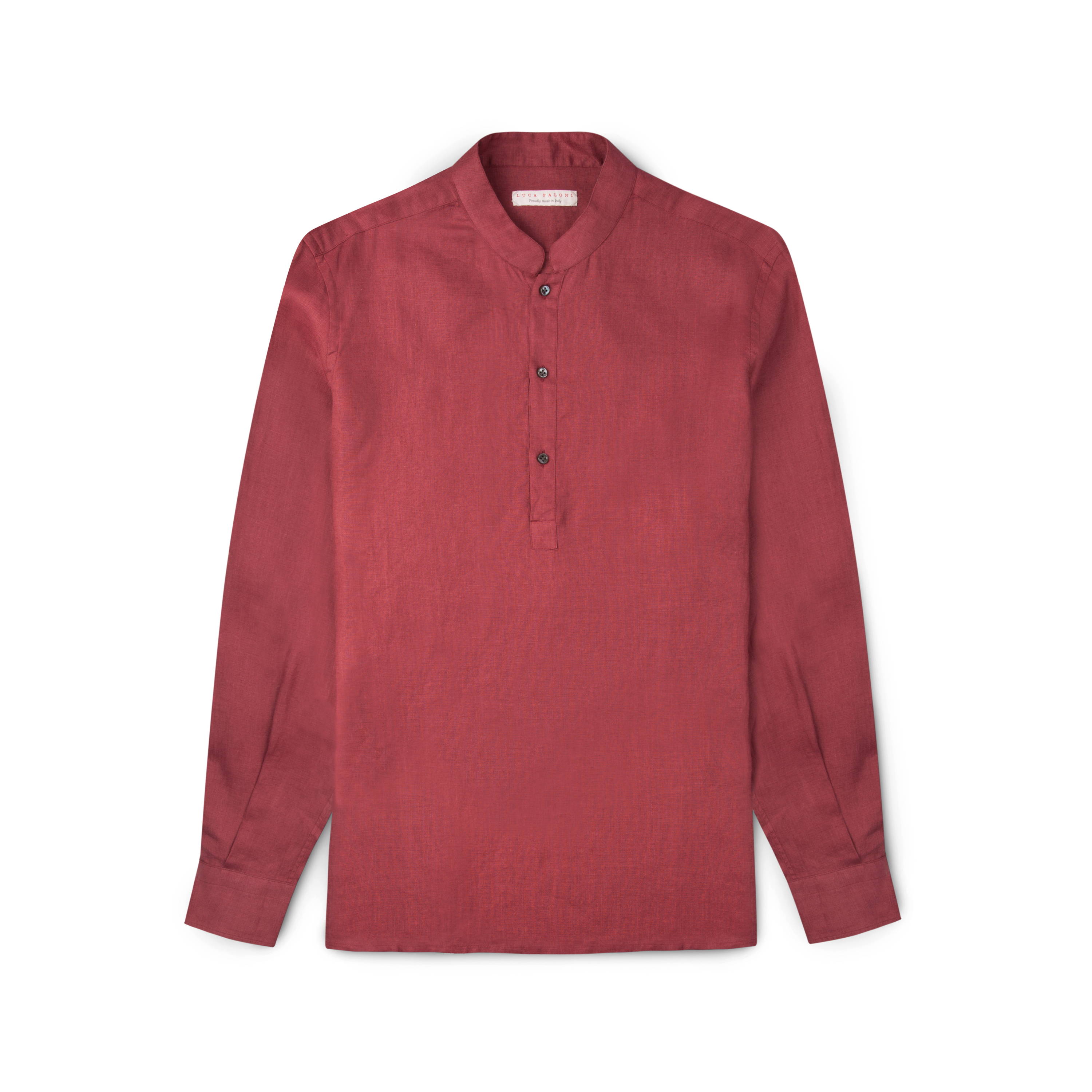 Luca Faloni Lava Red Forte Linen Shirt Made in Italy