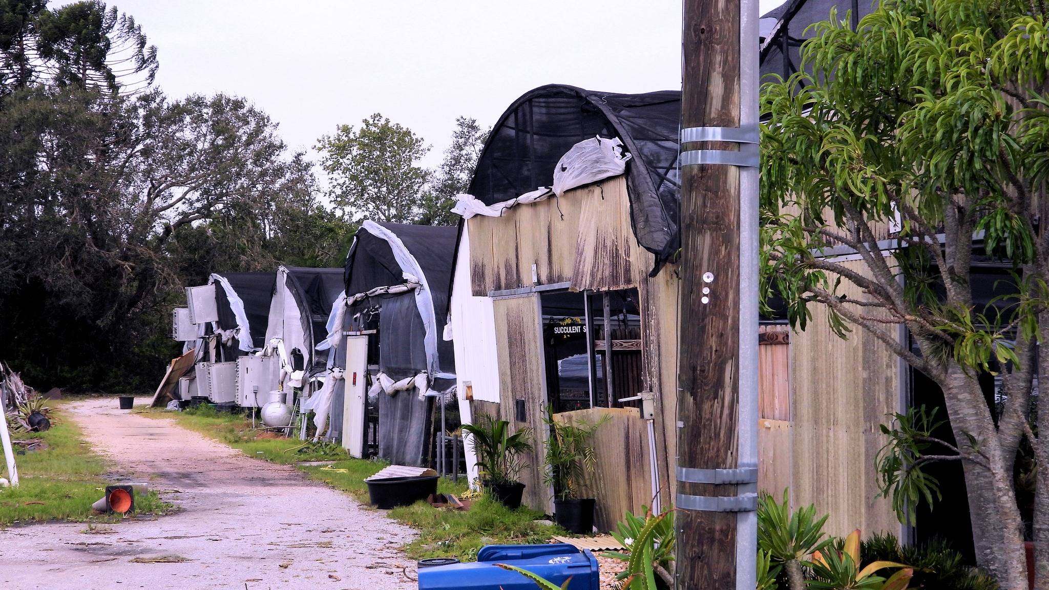 Our greenhouses leaning.