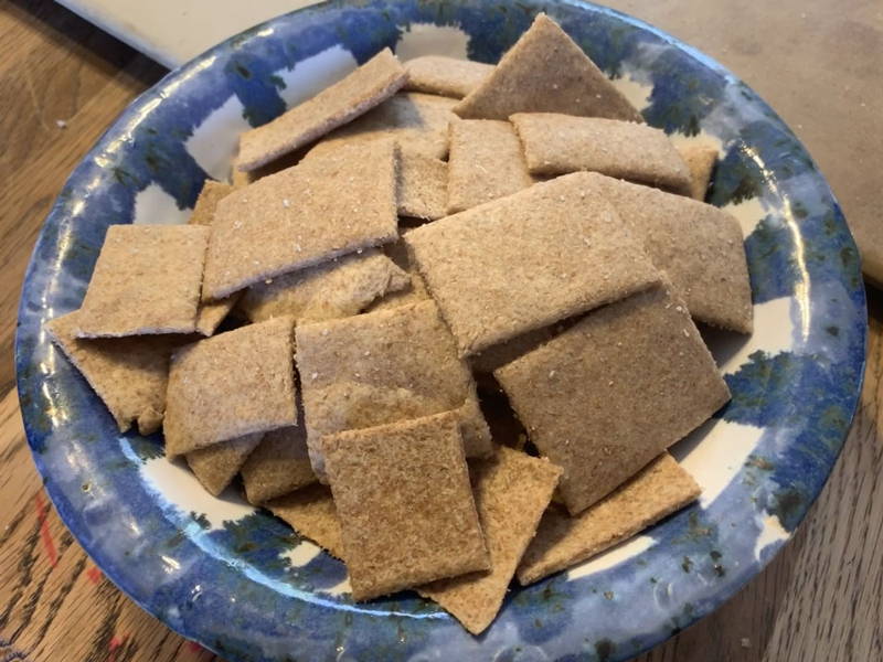 Bowl of homemade crackers
