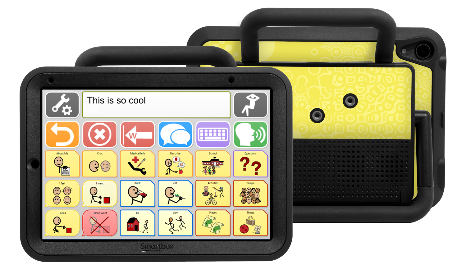 front and back view of talk pad wego 8 running quickstep 30 vocabulary