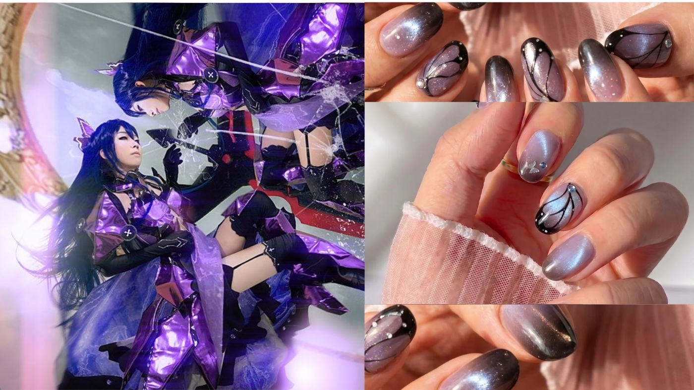 EyeCandys vibrant violet circle contact lens close-up for Tohka Yatogami cosplay