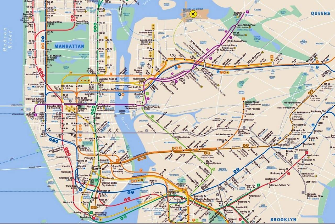plan et plan du métro de New York