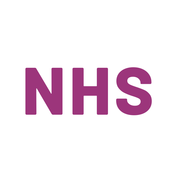 NHS logo in the YES purple 