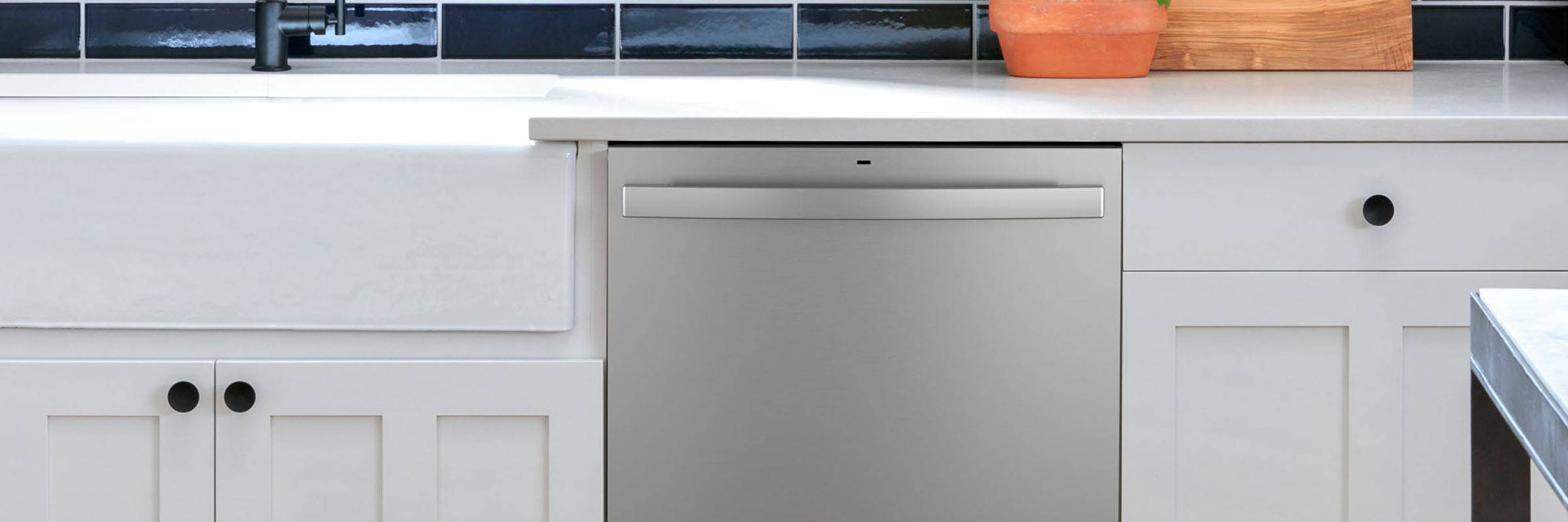 GE Top Control Dishwasher installed in a beautiful kitchen