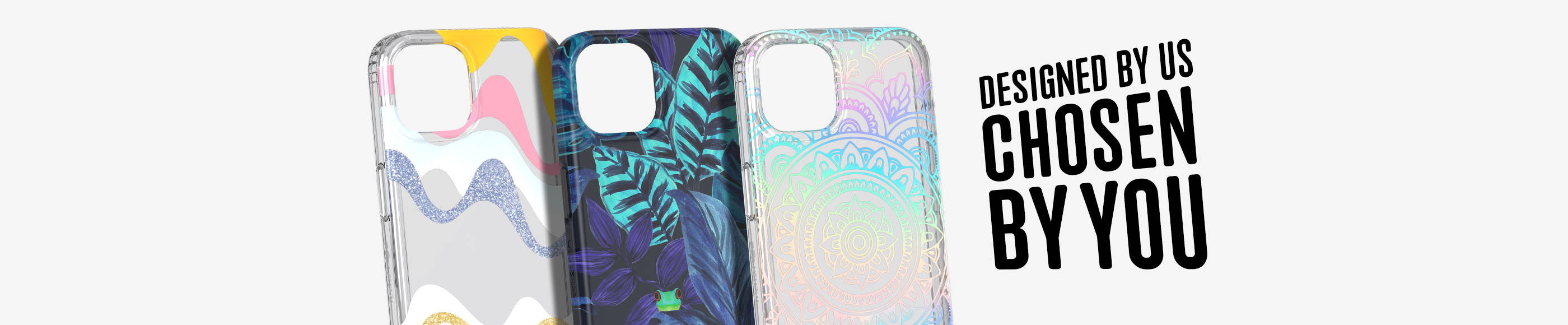 Tech21 Evo Art Wiggle Mandala iPhone 13 cases and Eco Art iPhone 13 Frog case