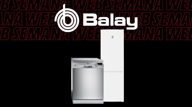 Banner promocional Balay: -15% en electrodomésticos Balay hasta el 17 de mayo a las 9h. Semana Web.