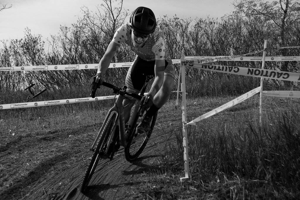 Hunt marketing Director, Bryson, racing a cross bike