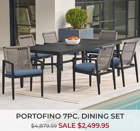 Portofino 7-piece dining set on sale for $2,499.95.