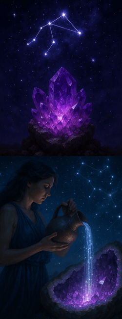amethyst birthstone collage