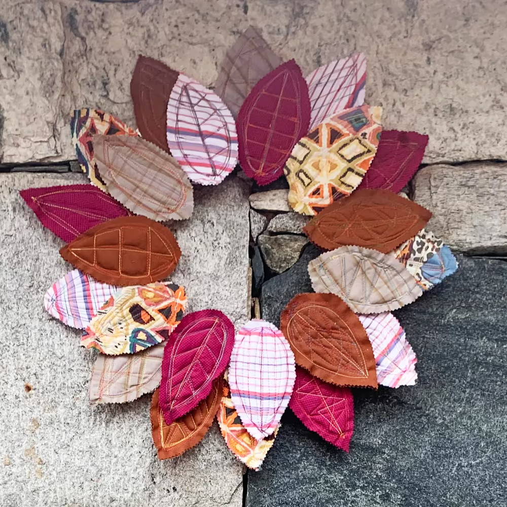 Leaves made from shirt sleeves