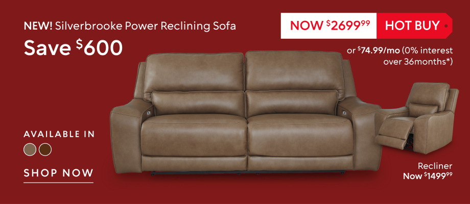 Save $600 on the Silverbrooke power reclining sofa