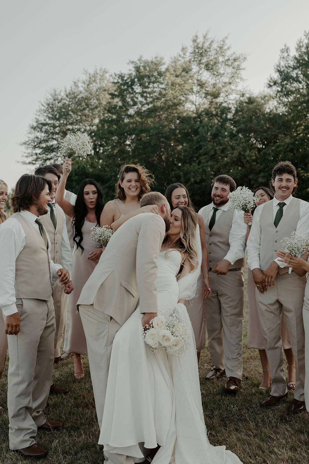 Bridal Party with Bride and Groom