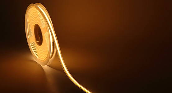 A reel of LED strip light illuminates its surround space
