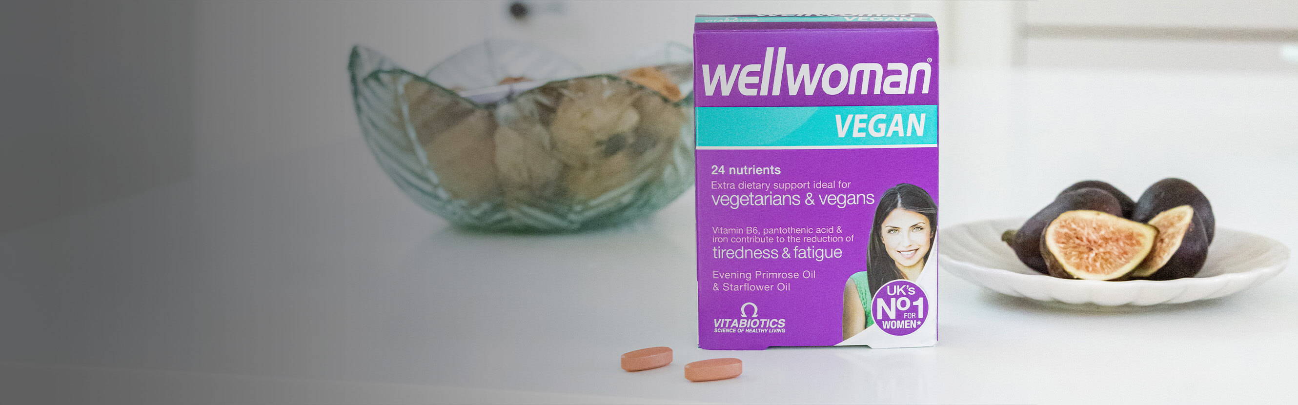  Wellwoman Vegan Pack Next To Vegetables & Nuts 