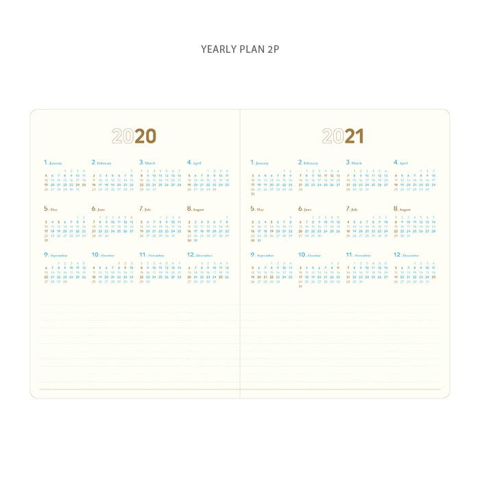 Yearly plan - 2020 Notable memory B5 dated monthly planner