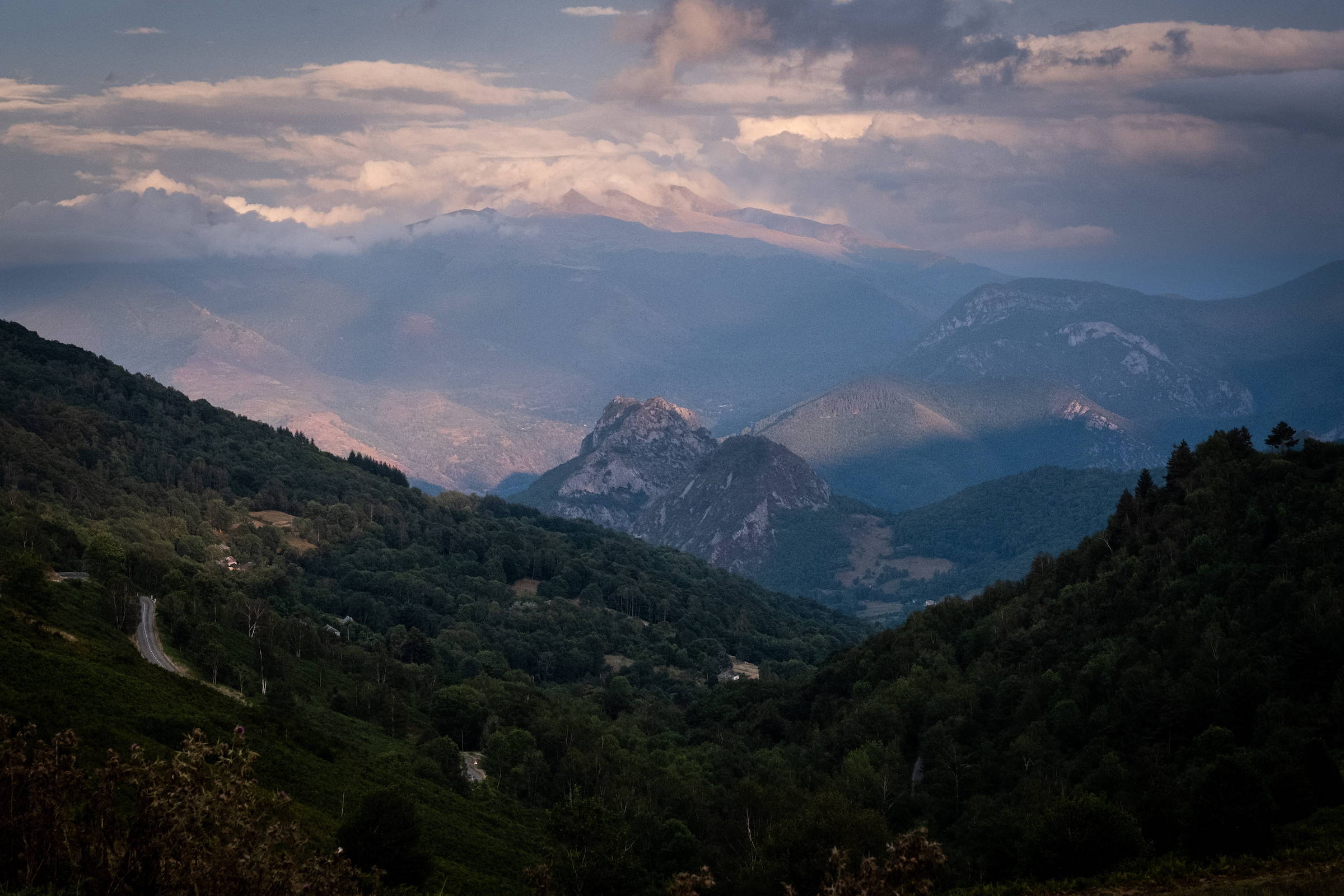 A beautiful sunset in the mountains