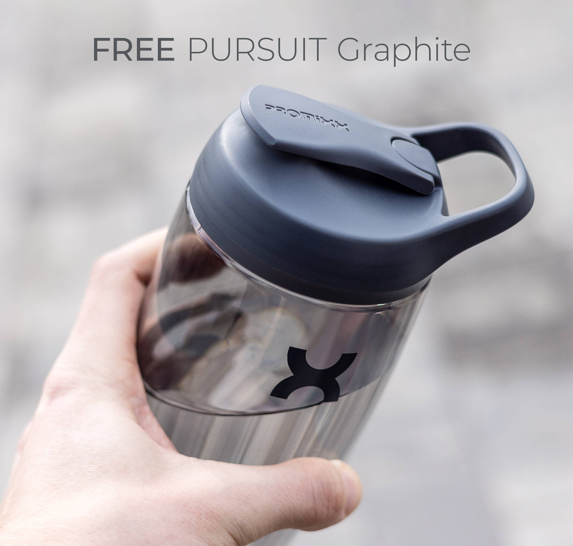 promixx pursuit classic shaker bottle graphite gray