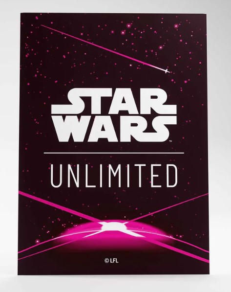 Star Wars Unlimited logo on a dark background with pink accents.