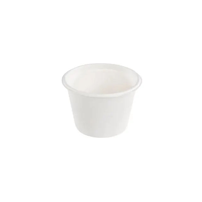 A white sugarcane cup
