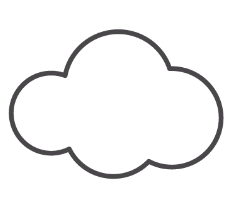 Simple outline of a cloud icon.