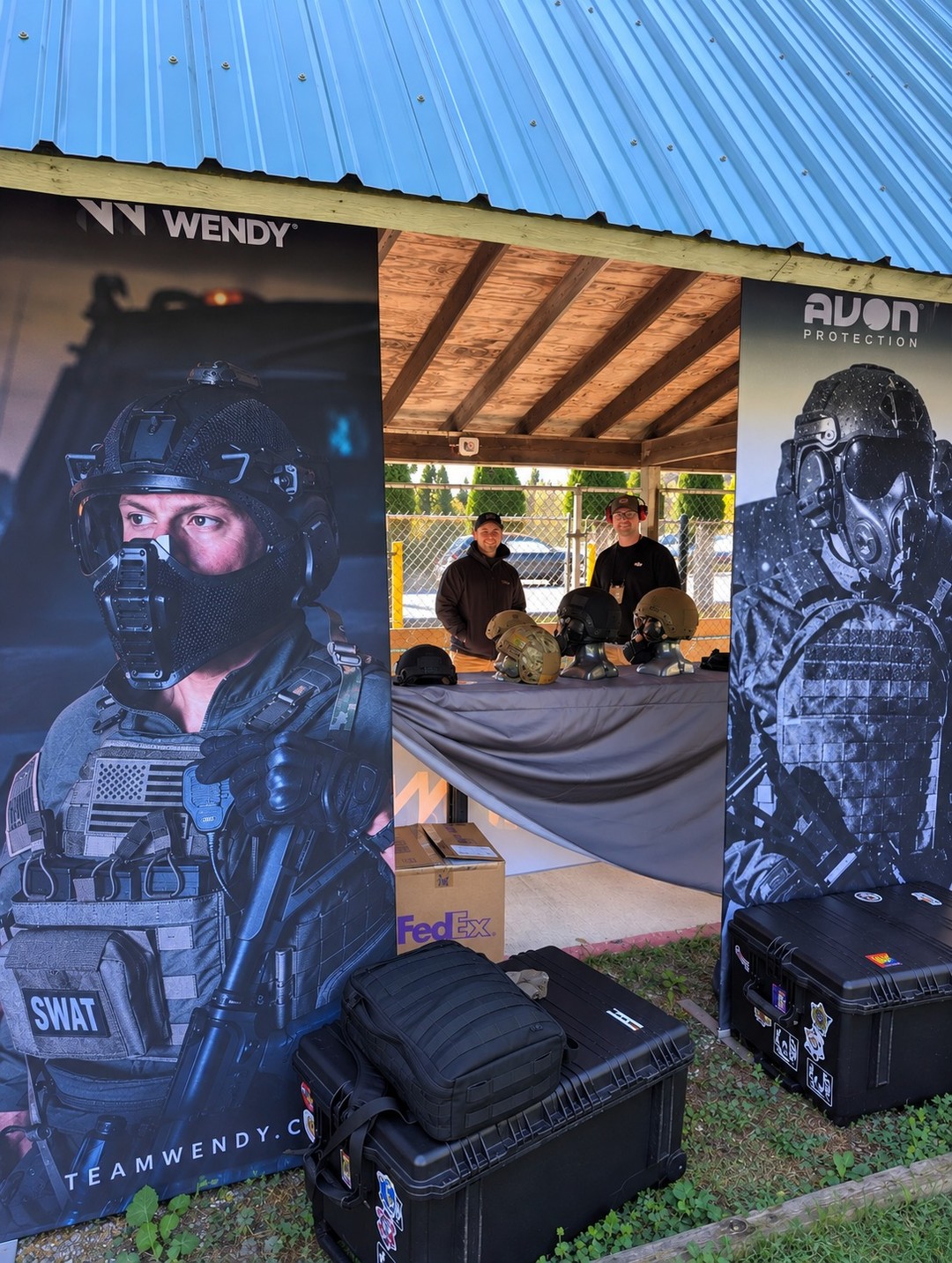 Two promotional banners with soldiers, showcasing military gear and equipment.