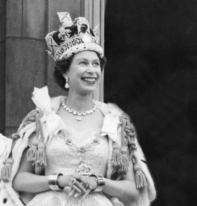 Queen Elizabeth II on coronation day 