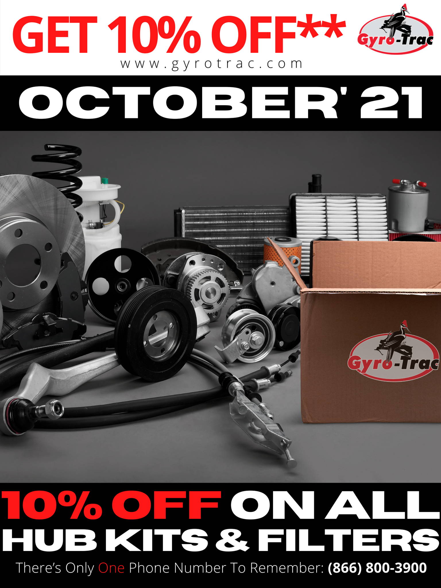 For the month of October 2021, Get 10% Off on All Hub Kits & Filters.