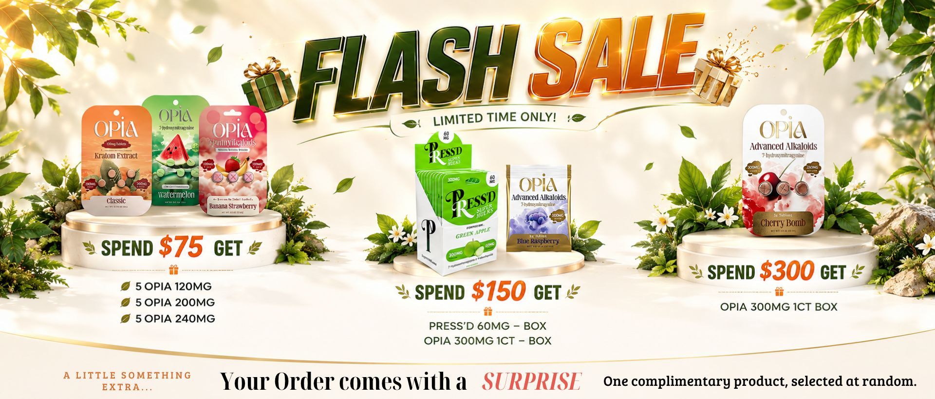 Flash sale advertisement with product offers and discounts.