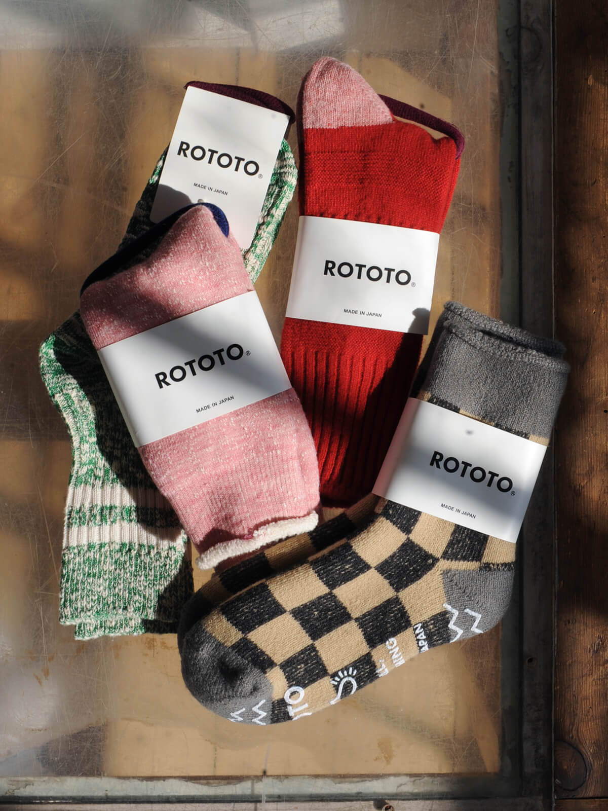 A styled image of RoToTo socks.